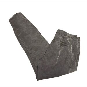 Anthropologie Wmn Charcoal Button Ankle Slim Ribbed Pants 28 30x26 Flawed
